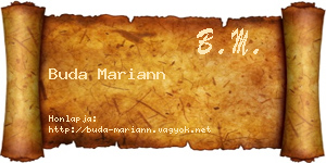 Buda Mariann névjegykártya