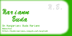 mariann buda business card